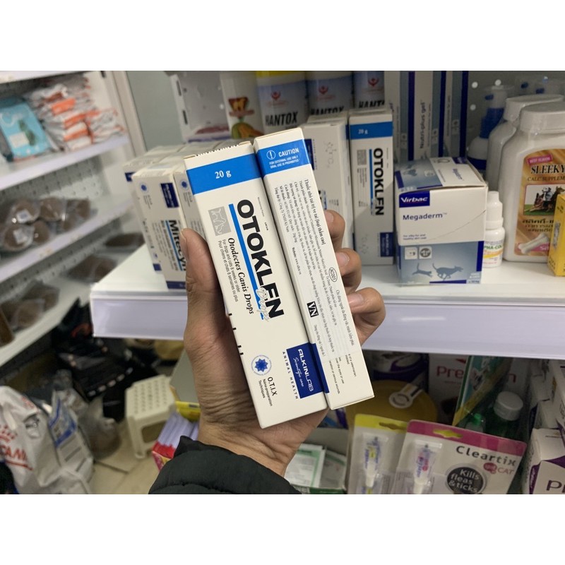 Lọ nhỏ viêm tai, ve rận tai cho chó mèo Alkin Otoklen