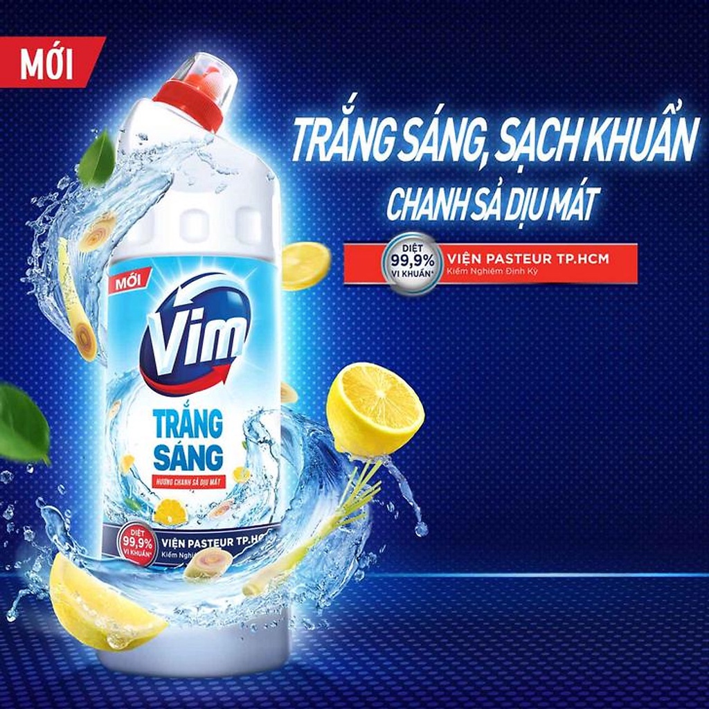 Gel Tẩy Rửa Trắng Sáng Vim - Hương Chanh Sả (475ml)