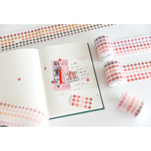 Cuộn nhãn dán chấm bi washi tape trang trí nhật ký/album DIY - MyNa Mart