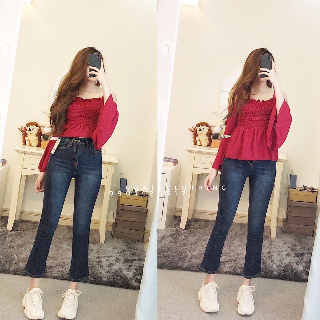 [FREESHIP - ẢNH CHÍNH CHỦ] Quần jean LOE ngố LINE THƯỜNG lưng cao T0PSH0P