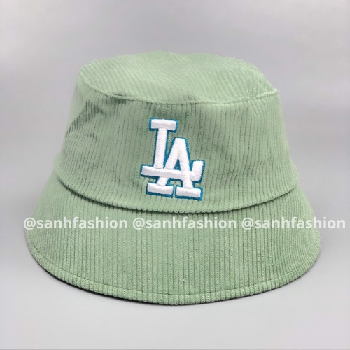 Mũ bucket vành cụp thêu LA Nón tai bèo chất nhung tăm cao cấp thời trang form unisex nam nữ BK31