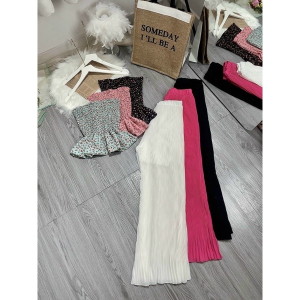 Set áo ống quần hoa suông dập li_cachuashophcm