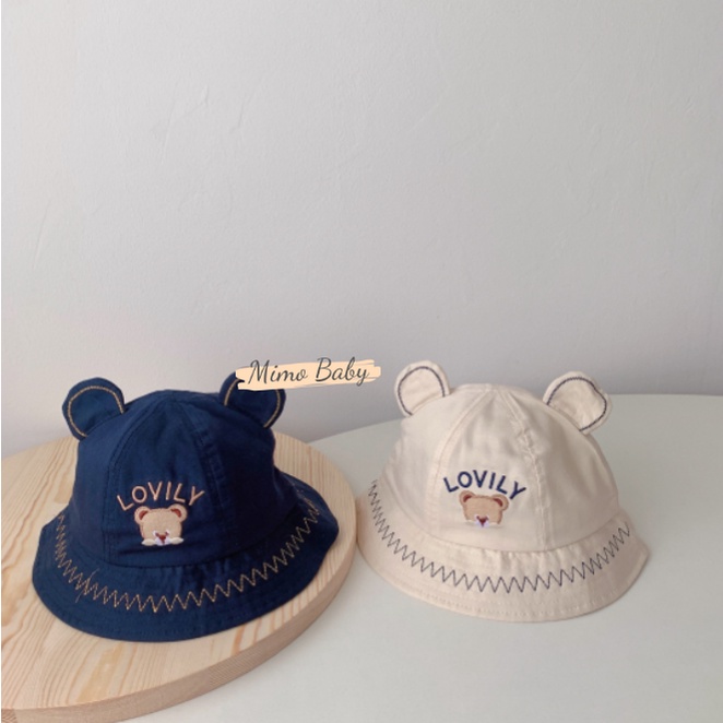 Mũ bucket, nón tai bèo tai gấu in chữ lovily đáng yêu cho bé MH143 Mimo Baby