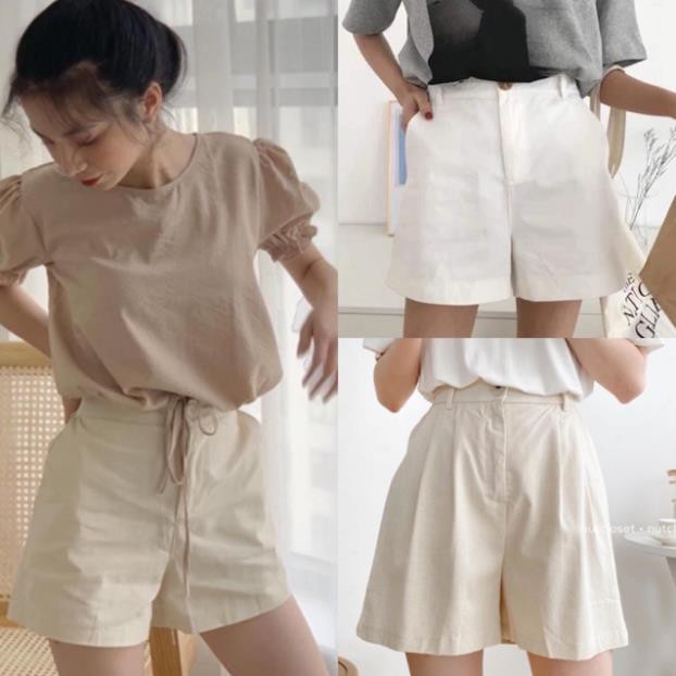 Quần SHORT LINEN item quần đùi sooc chất liệu linen ko nhăn form chuẩn tôn dáng xịn ✔