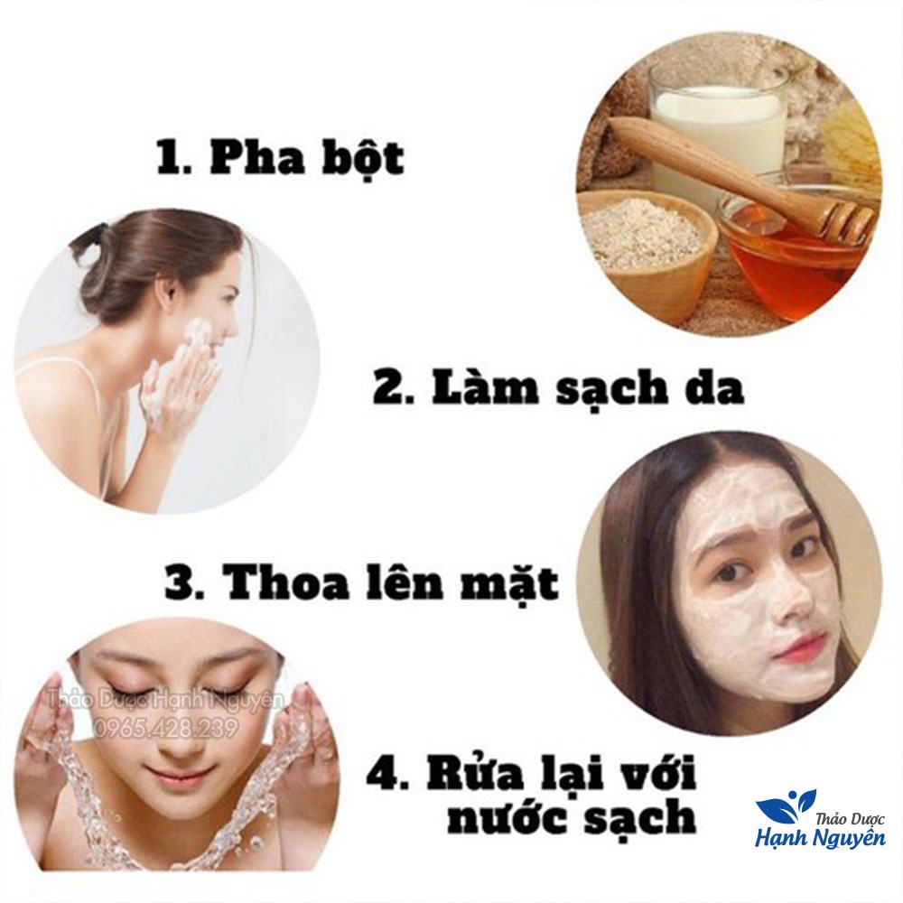 Bột cám gạo nguyên chất 500g (bột mask dưỡng trắng, mờ thâm sạm) - Thảo Dược Hạnh Nguyên