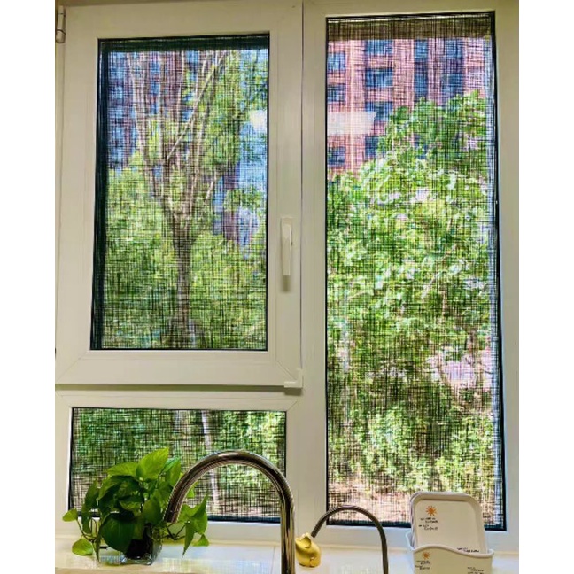 LA38 FILM PET dán kính đen trắng làm mờ trang trí cửa sổ và phòng tắm chống nhìn trộm tránh ánh sáng mạnh