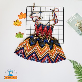 SALE 9.9 GIẢM GIÁ 50% | Đầm maxi cột dây mặc đi biển cho bé gái họa tết Hawai size 6-7kg