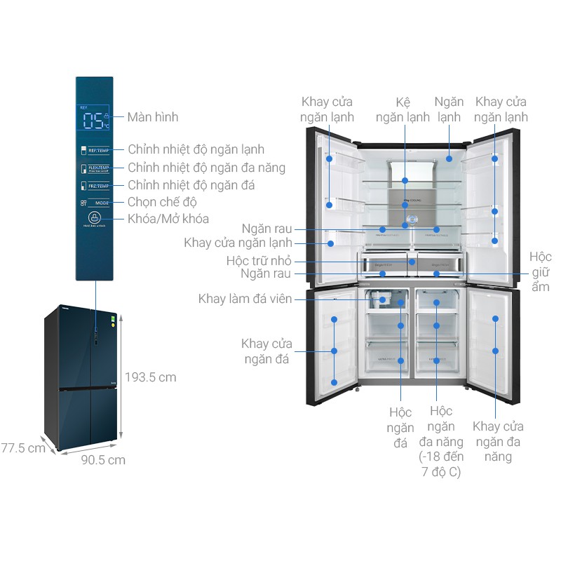 RF690WE - Tủ lạnh Toshiba Inverter 622 lít GR-RF690WE - HỒ CHÍ MINH