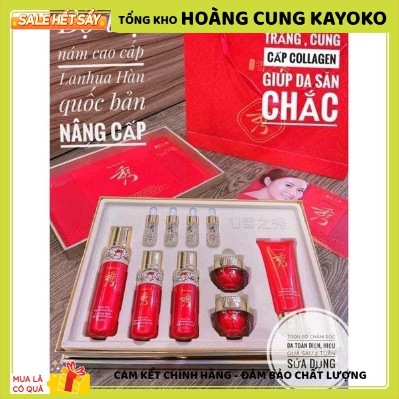 Kem LANHUA Hàn Quốc - Bộ sản phẩm dưỡng da trắng hồng xoá nhăn Bộ 7 sản phẩm