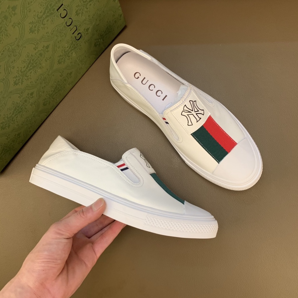 Giày Nam Lười Da Thật Cao Cấp GUCCI GG GC Phong Cách Retro, Tối Giản