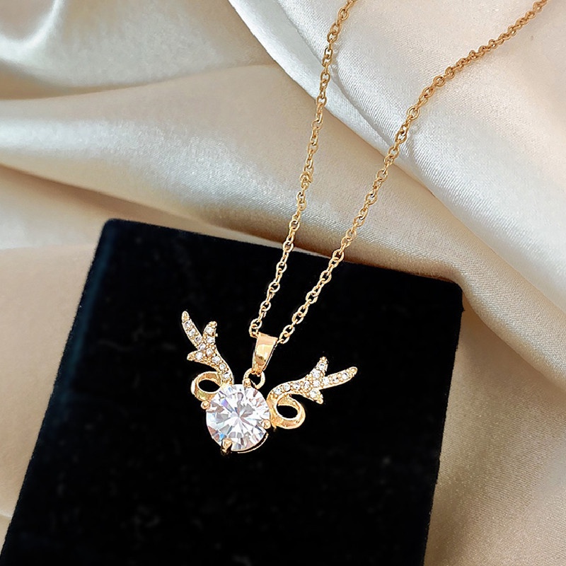 Vòng cổ mặt hình sừng hươu phong cách Hàn Quốc sang trọng cho nữ