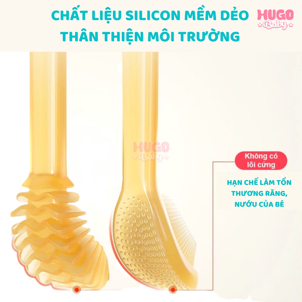 Rơ lưỡi silicon và bàn chải đánh răng cho bé từ 0 - 18 tháng