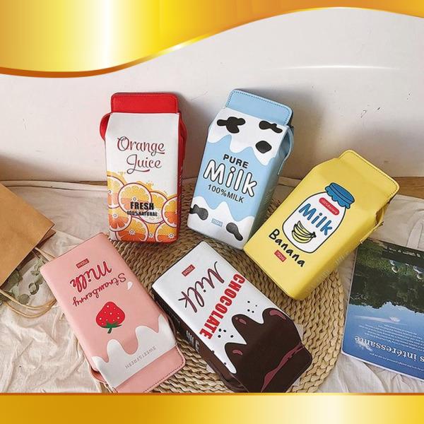 Túi đeo chéo hình hộp sữa dễ thương cho nữ