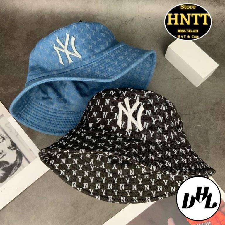 Nón Bucket Rộng Vành Jeans Hai Mặt in Thêu N.y Thời Trang Nam Nữ