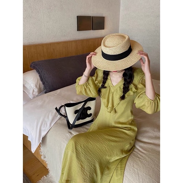 (Có BigSize) Đầm Váy Maxi Bèo Cổ Tay Dài