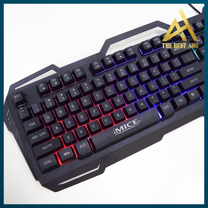 Bàn Phím Máy Tính Gaming Keycap Xuyên Led IMICE AK400 Bàn Phím Giả Cơ Laptop Có Dây Keyboard Chơi Game