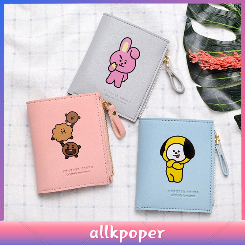 Ví ngắn in hình nhân vật Kpop Bt21 BTS dành cho người hâm mộ