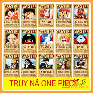 Poster Truy Nã One Piece kích thước 42*29 cm - Tranh Nhân vật hoạt hình One Piece dùng trang trí nội thất