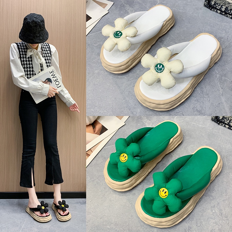 💘 Dép xỏ ngón họa tiết hoa hướng dương thời trang mới cho nữ 💘 thiết kế mới