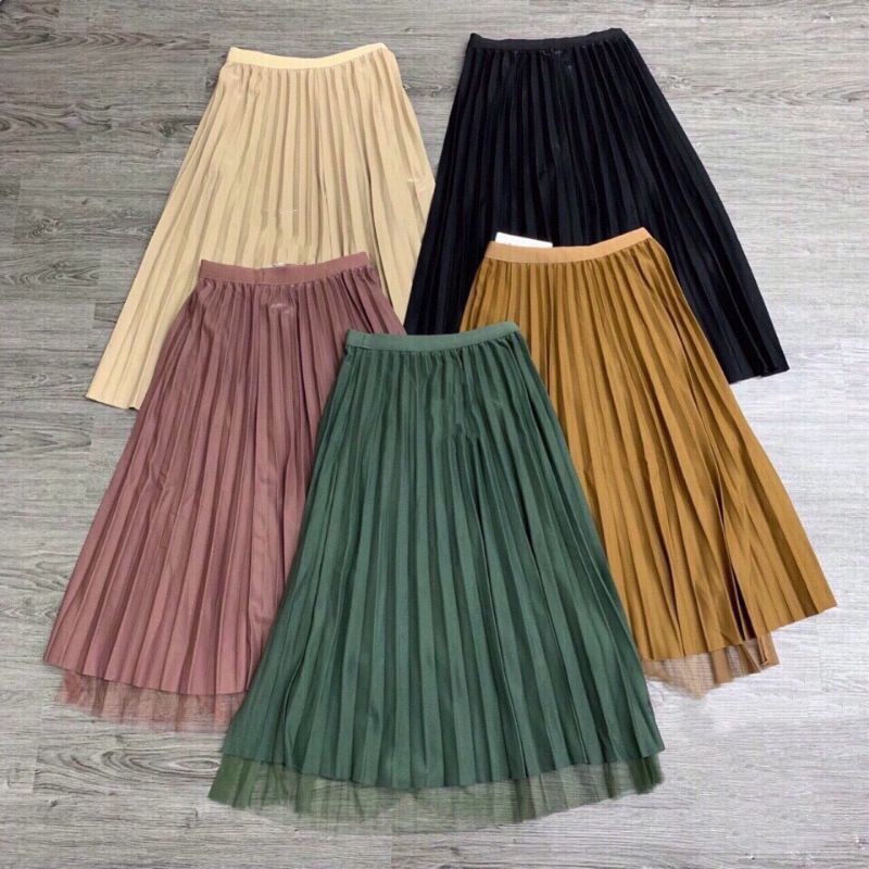 Chân váy xếp ly QC phối ren mặc hai mặt | BigBuy360 - bigbuy360.vn