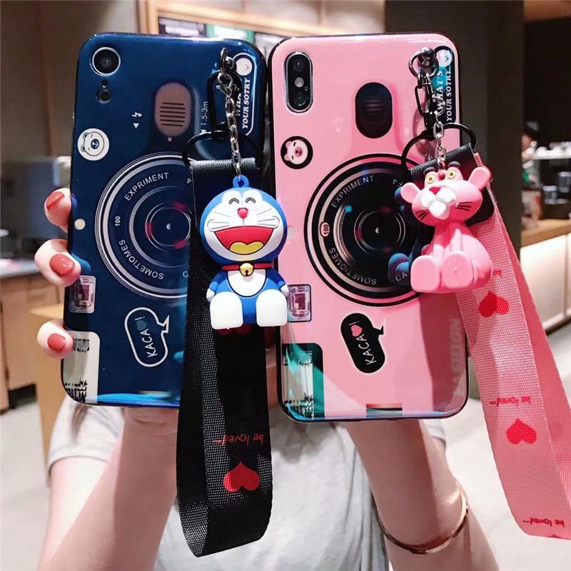 Ốp lưng kiểu dáng máy ảnh có giá đỡ đa năng kèm dây đeo cho OPPO A93 A52 A92 A31 A53 A73 2020 A5 A9 A3S A5S A7 A1K F11 F9 Pro F7 F5 F1S