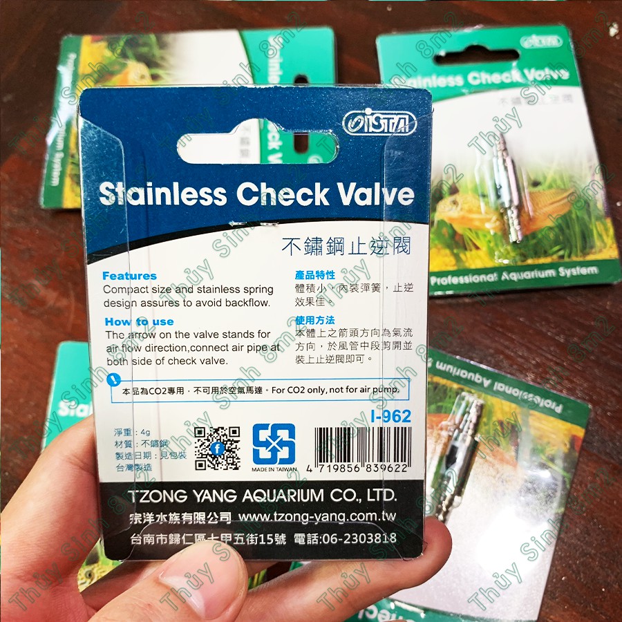 Van nối 1 chiều CO2 Inox ISTA Stainless Check Valve - 8m2