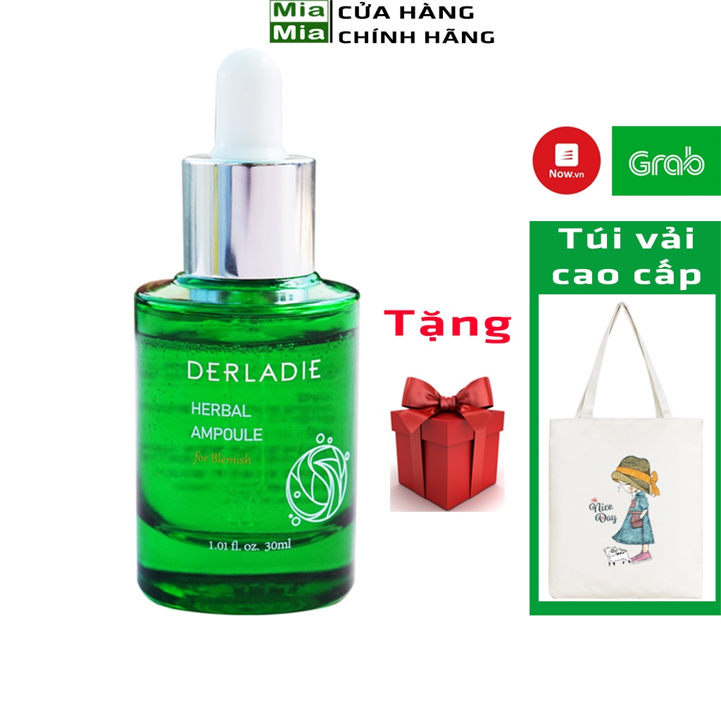 Tinh Chất Serum Tràm Trà Derladie Herbal Ampoule For Blemish Hết Mụn Sau 14 Ngày Tạm Biệt Mụn và Thâm