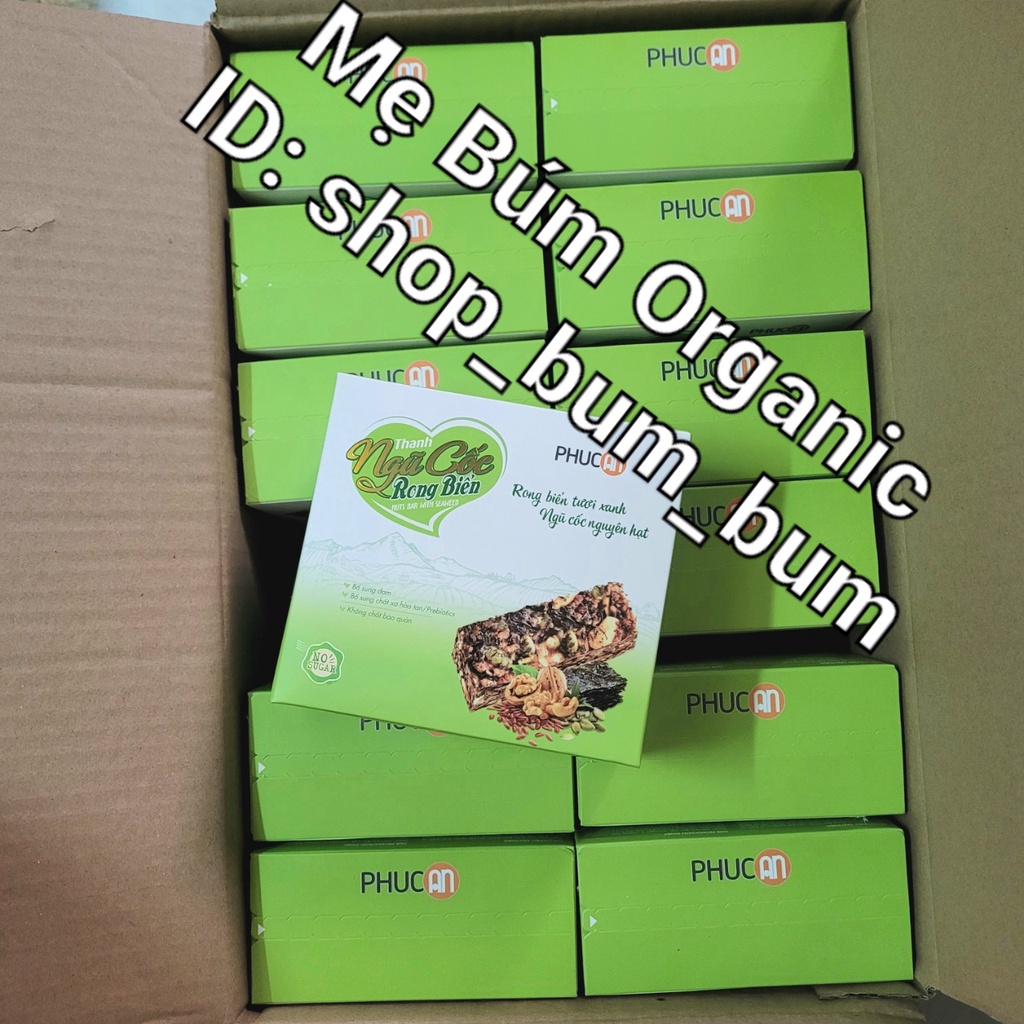 [ HCM Giao Hỏa Tốc] 01 Thùng ( 24 Hộp) - Thanh Cơm Lứt Vị Rong Biển Phúc An- Mỗi Hộp Có 05 Thanh Bánh