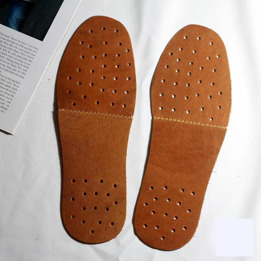 Lót giày da nam khử mùi cao cấp mang êm chân - Miếng lót giày da bò thật đi giày tây, thể thao, giày sneaker màu đen da