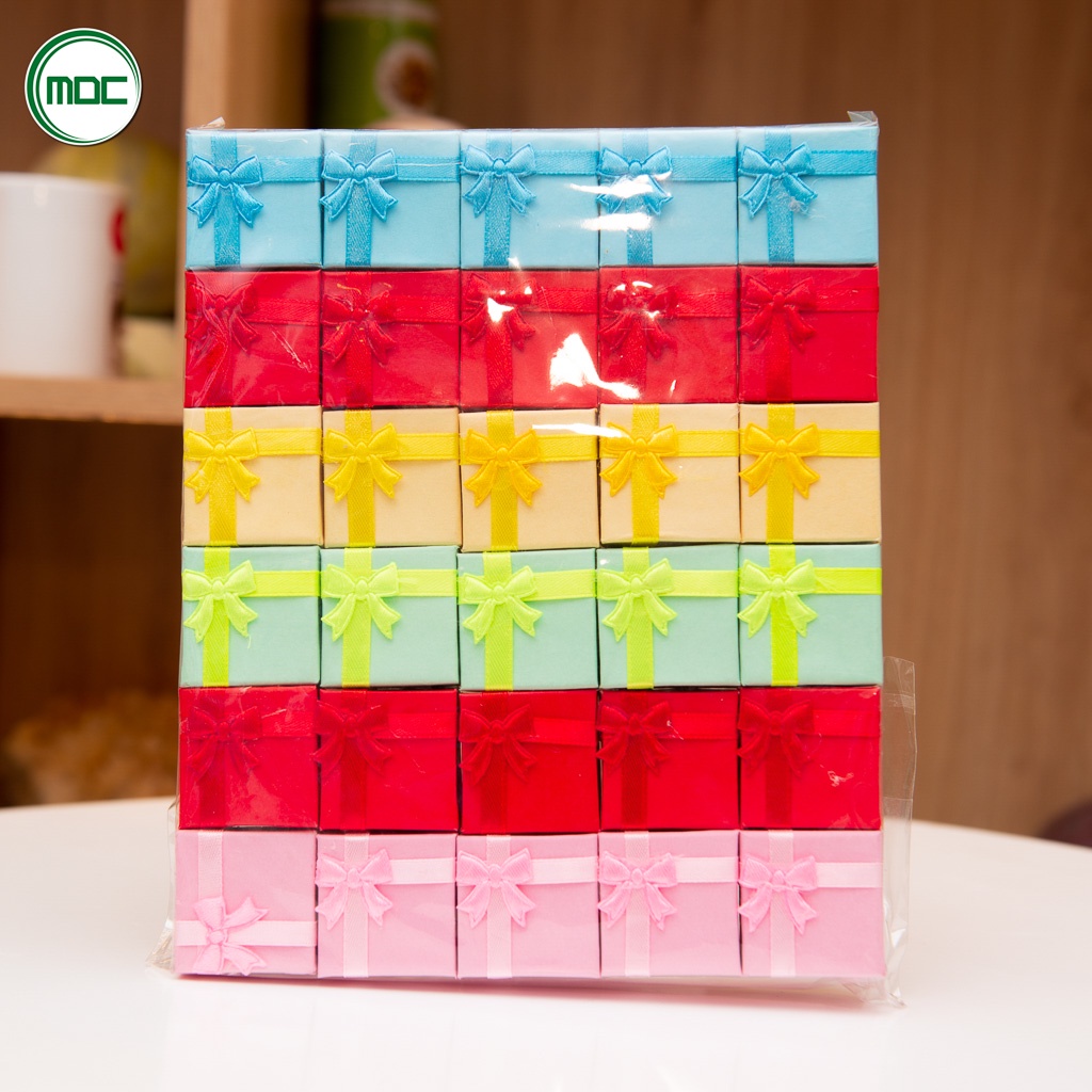 Giá rẻ - 30 Hộp giấy nơ giá rẻ đựng nhẫn quà tặng CAO CẤP  size 3,5x3,5x2,5cm
