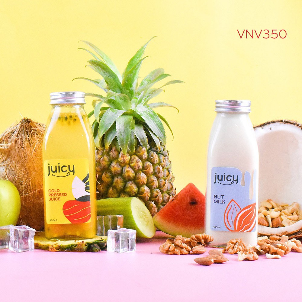 Chai thủy tinh vuông nắp nhôm vặn 350ml