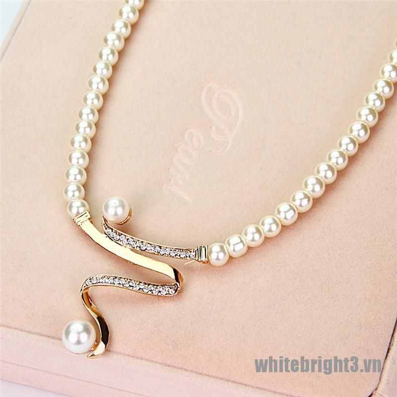 Vòng cổ + Bông Tai Ngọc Trai / Đá Mới Cho Nữ