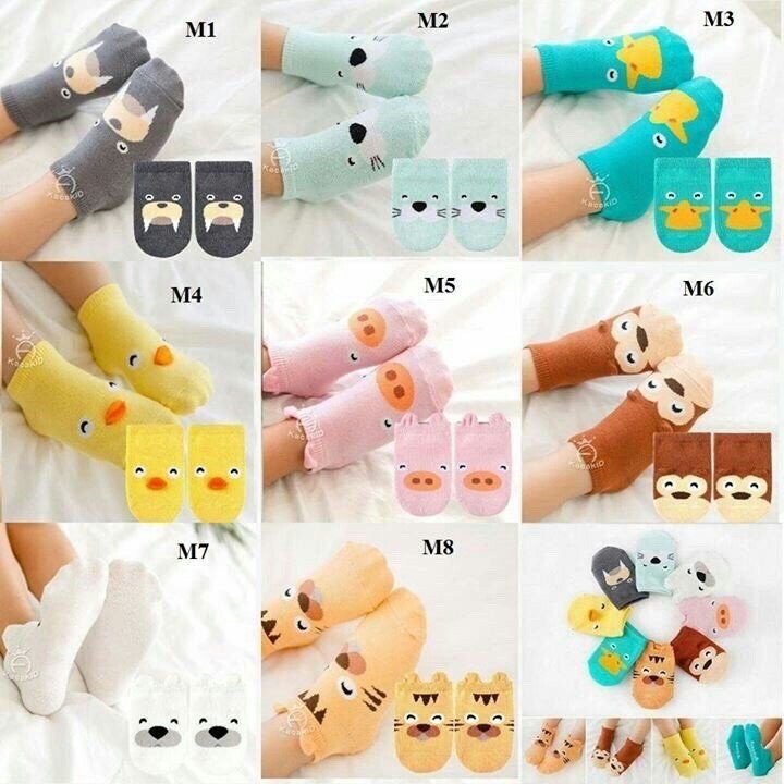 Tất chống trượt cổ ngắn phong cách Hàn Quốc cho bé gái, bé trai
