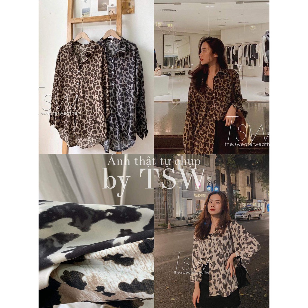 [Mã WASKT304 giảm 15% tối đa 30K đơn 99K] Áo sơ mi voan da báo