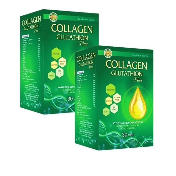 Viên uống đẹp da Collagen Glutathion Plus - thành phần sâm tố nữ 300mg, Isoflavons200mg Giúp tăng cường nội tiết tố,