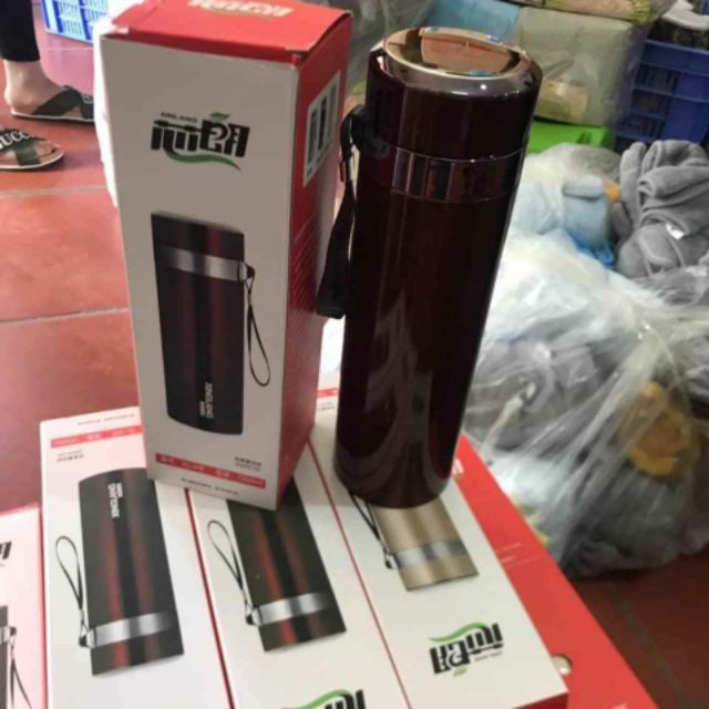 [Hàng Loại 1]Bình Giữ Nhiệt Inox 1200ml Hàng Cao Cấp Có gương trên nắp bình