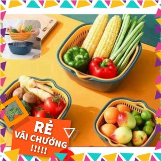 Combo 6 món rổ nhựa đựng đồ ráo nước, bộ rổ nhựa kèm chậu, set rổ nhựa 6 món 5 lớp bền bỉ chắc chắn hotamkhanh854905