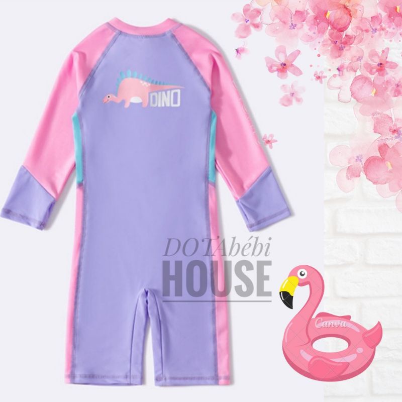 25-46kg Đồ bơi tay dài liền thân hàng cao cấp size đại cho bé gái bé lớn mã SW0231- DOTAbébi HOUSE