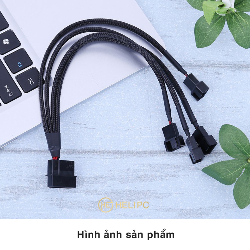 Dây chuyển đổi PSU Molex sang 4 Pin 1 ra 4 cáp Molex sang 4 pin Fan Case
