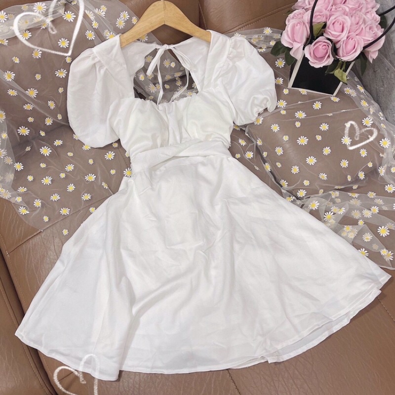 Váy babydoll BlaPink Ngắn Xòe Chất Đũi Cut Out Hở Lưng -ANDY DRESS T206