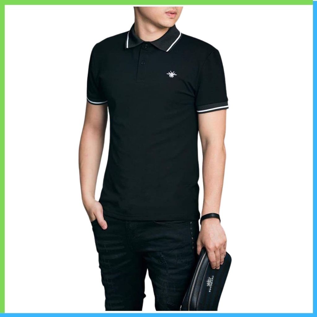 Áo PoLo Nam Thêu Ong Tay Ngắn Cao Cấp - Phối viên đẹp | BigBuy360 - bigbuy360.vn