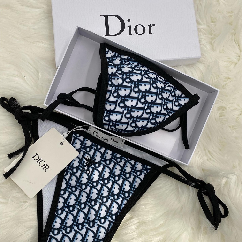 CHRISTIAN DIOR Bộ Đồ Bơi Bikini In Chữ Dior Sang Trọng Quyến Rũ Thời Trang Mùa Hè Cho Nữ