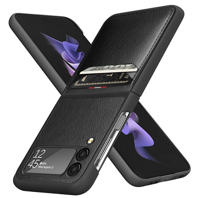 Ốp Lưng Bọc Da Có Ngăn Đựng Thẻ Cho Điện Thoại Samsung Galaxy Z Flip 3 4 5G