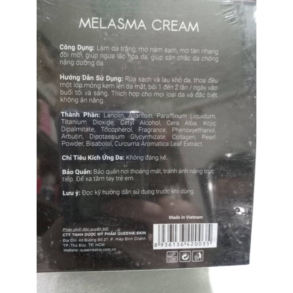 KEM NÁM VÀ TÀN NHANG - DƯỠNG TRẮNG DA - PHỤC HỒI HƯ TỔN QUEENIE SKIN 30GR