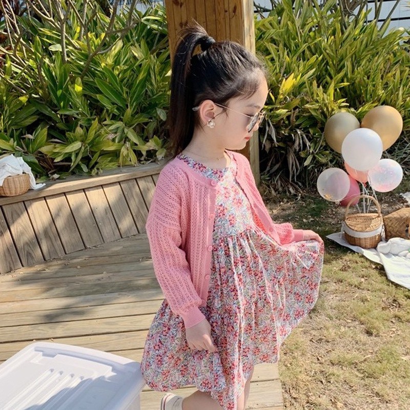 Áo khoác len mỏng bé gái