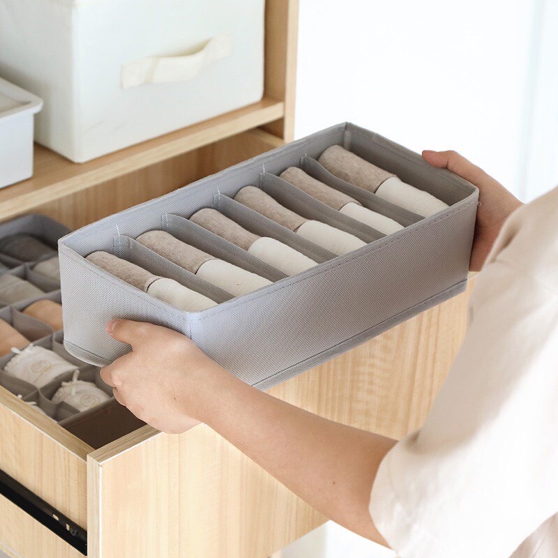 [SÉT 3 HOP]Hộp đựng đồ lót gấp gọn,Hộp đựng quần áo chia ngăn tiện lợi khay đựng đồ lót hộp vải đựng đồ lót