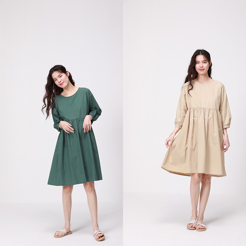 Váy in cổ chữ V,Lily Dress váy liền dáng,Quần áo bà bầu,siêu cá tính dễ