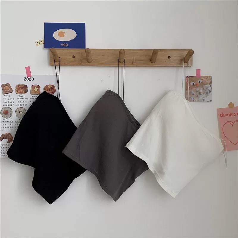 Áo bra 2 dây sợi bún có Mút Ngực, áo Tanktop Cotton Dáng Lửng A03