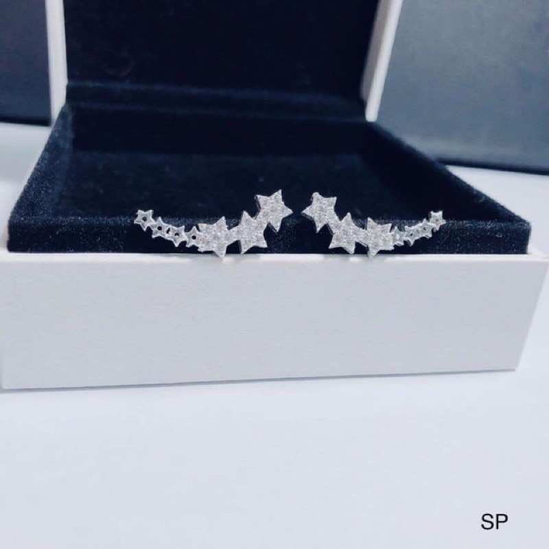 Bông tai nữ bạc thật mẫu ngôi sao đính đá nhỏ xinh xắn - Kho sỉ bạc Nhất Linh