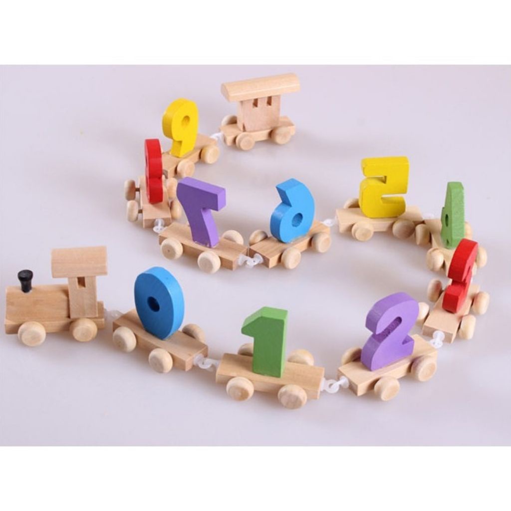 Đồ Chơi Tàu Lửa Kéo Số Woodentoy Chất Liệu Gỗ Cao Cấp Cho Bé Học Toán Giỏi,Nhớ Số Nhanh, Shop Mẹ Mốc ,TKG